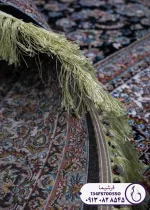 فرش ۷۰۰ شانه ارزان قیمت طرح گلریز نمای ریشه فرشیما