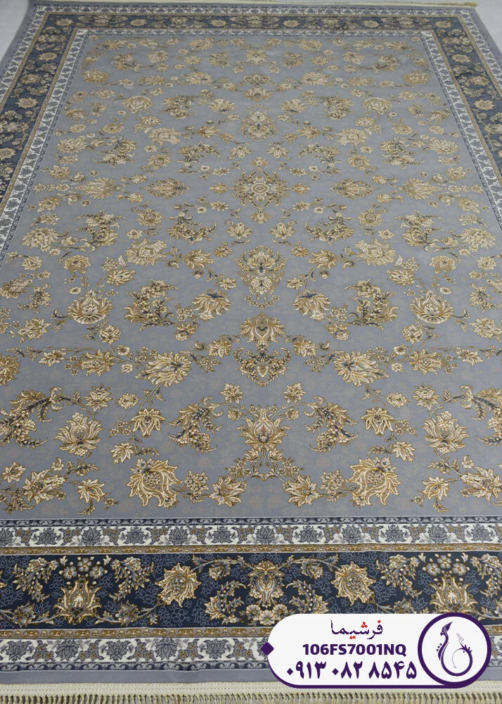 فرش 700 شانه طرح فرنوش طلاکوب نمای وسط عرض فرشیما
