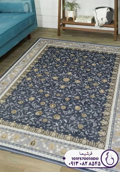 فرش رنگ طوسی طلایی