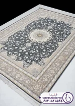 فرش گل برجسته طوسی