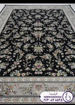 فرش سرمه ای جدید گل برجسته
